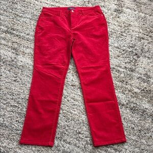 Talbots simply flattering five pocket Bold Red Corduroy pants sz 14